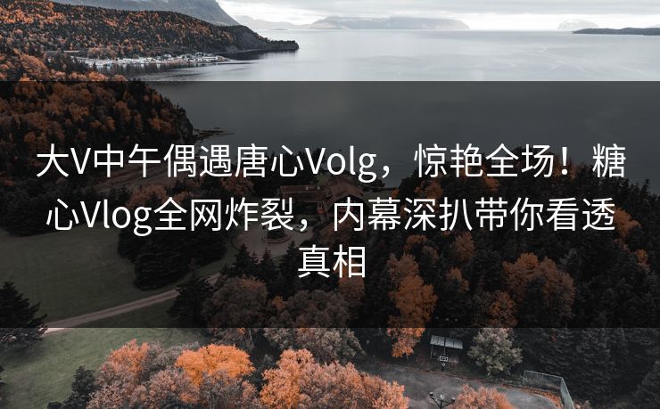 大V中午偶遇唐心Volg，惊艳全场！糖心Vlog全网炸裂，内幕深扒带你看透真相