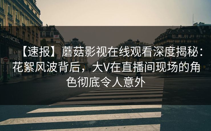 【速报】蘑菇影视在线观看深度揭秘:花絮风波背后,大V在直播间现场的角色彻底令人意外 第1张 【速报】蘑菇影视在线观看深度揭秘:花絮风波背后,大V在直播间现场的角色彻底令人意外 第1张